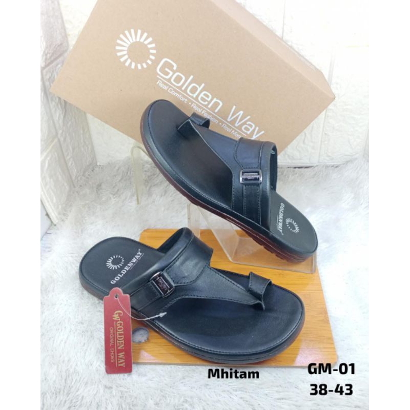 SANDAL KULIT ASLI PRIA GOLDEN WAY GM-01