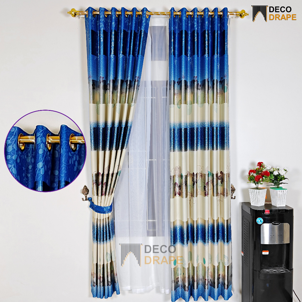 Gorden Jendela Kamar Panjang 230 cm Kain Blackout Tebal Model Smokering