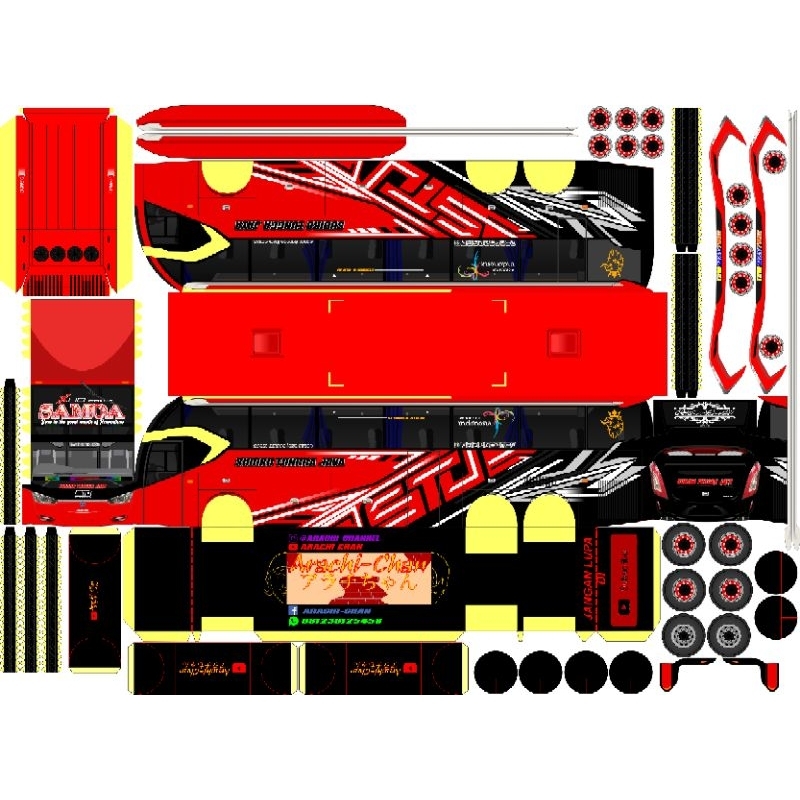 

POLA PAPERCRAFT BUS TERMURAH BISA COD/ PAPER BUS SKALA50