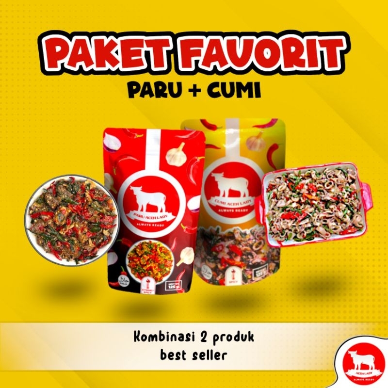 

Paket Favorit - Paru Aceh + Cumi Aceh / Paket Combo / COD / Kirim Seluruh Indonesia / Rempah Lady / Lauk Siap Saji / 2 x 125gr