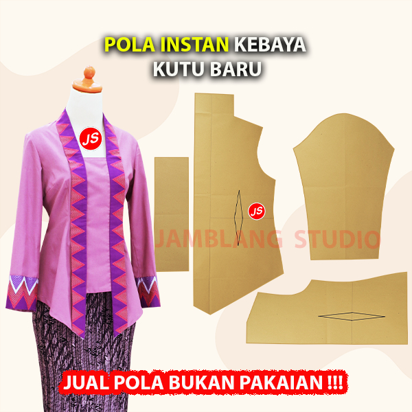 Pola Instan Kebaya  Kutu Baru