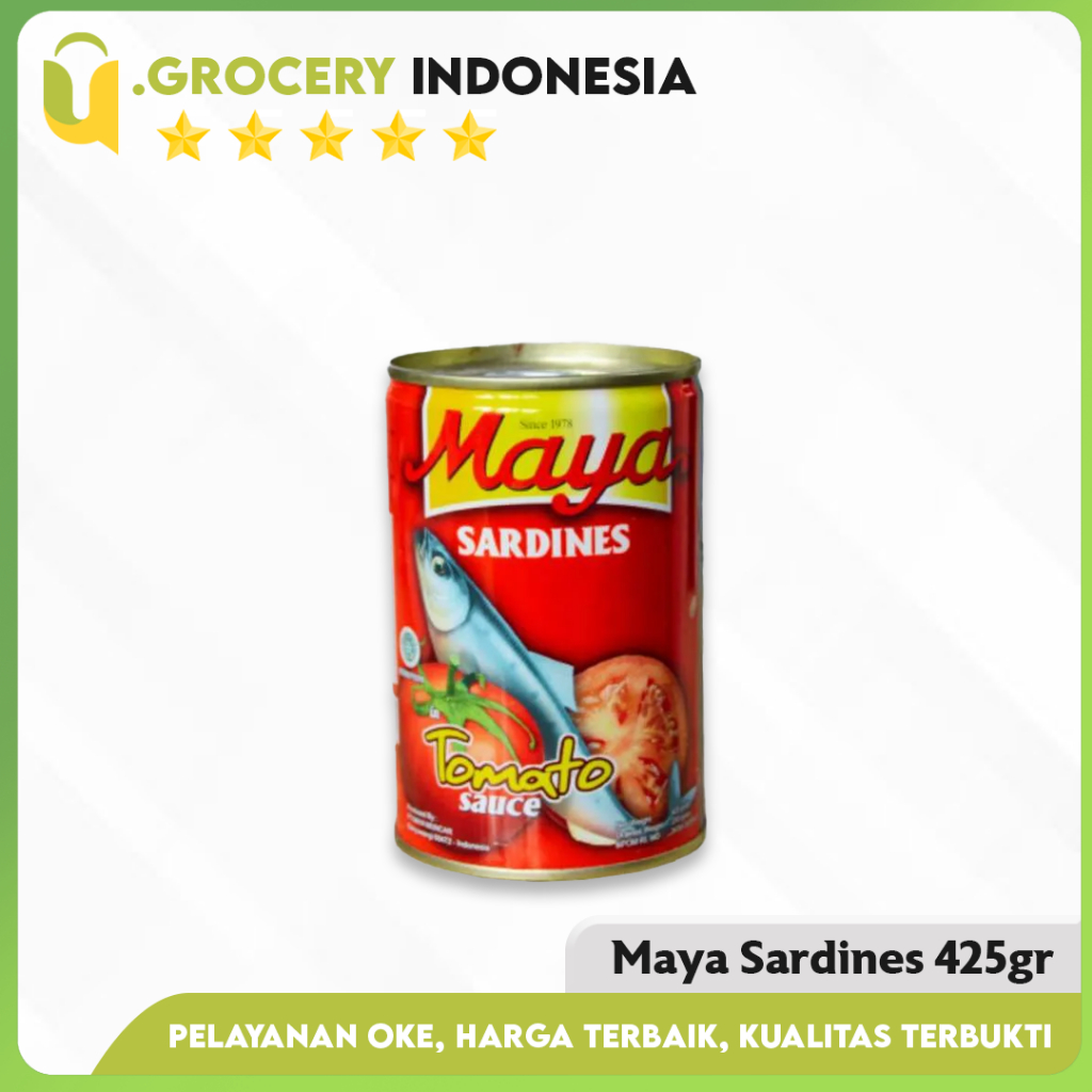 

Maya Sardine Kaleng | Maya Sarden Kaleng Besar 425 Gram | Tomato Sauce
