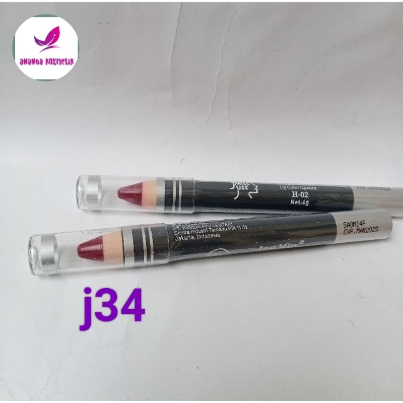LIPSTIK JUSTMISS SERUT J34 - JUST MISS SERUT J 34 - LIPSTIK AWET JADUL - PENSIL LIPSTIK