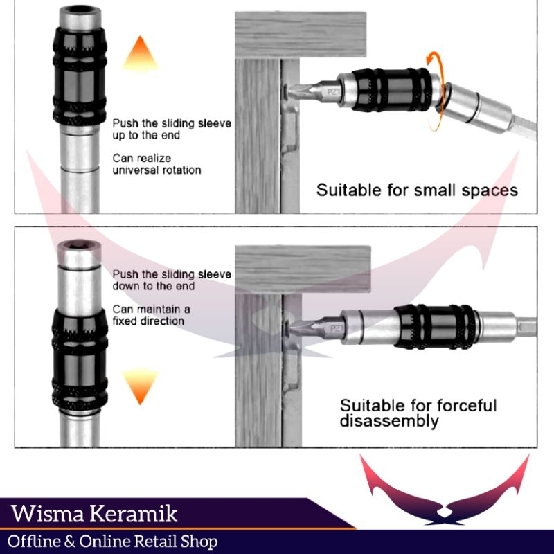 Natasia22 Adapter Flexible Drill Extension Sambungan Mata Bor Pivot Drill Bit Extension