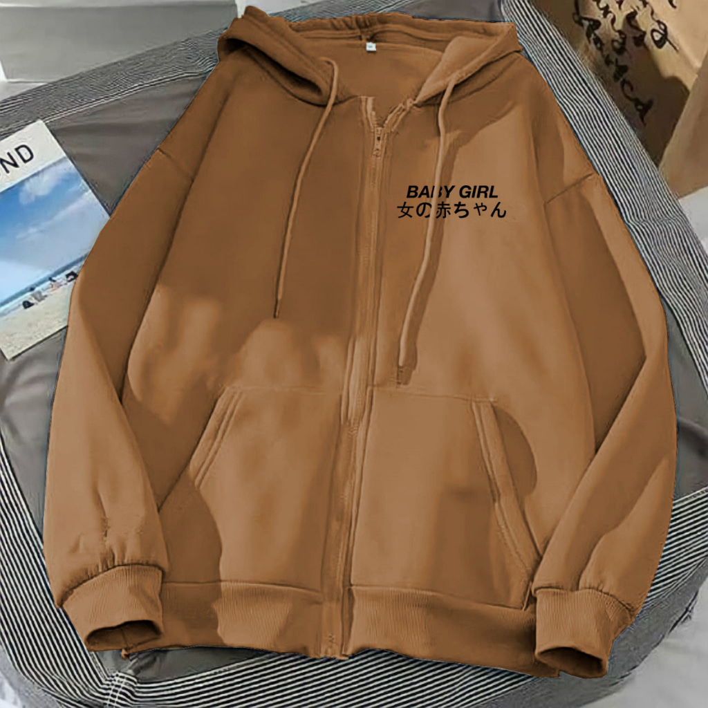 jaket hoodie resleting couple bestie cewek2 baby girls l xl xxl xxxl xxxxl 3xl 4xl sweater cewek ker