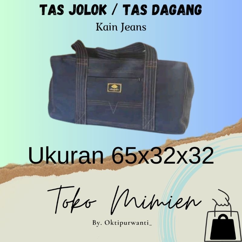 (OKT) Tas Dagang / Tas Pakaian Jumbo Kain Jeans Ukuran 65x32x32
