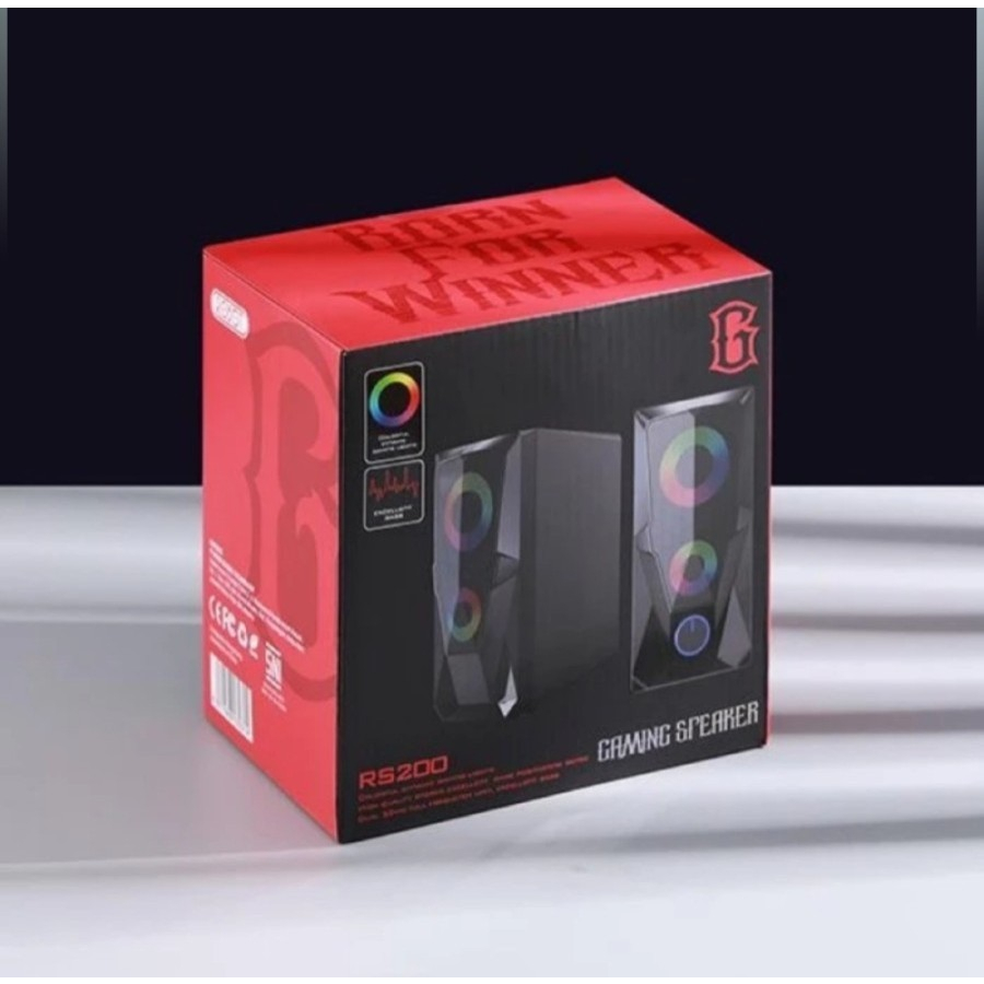 MH - Speaker Gaming PC RGB Robot Gamen 3.5mm AUX Stereo