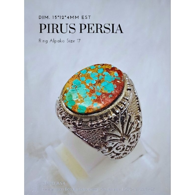 Natural Pirus Persia Serat Urat Emas Turquoise Asli Top Quality Super HQ
