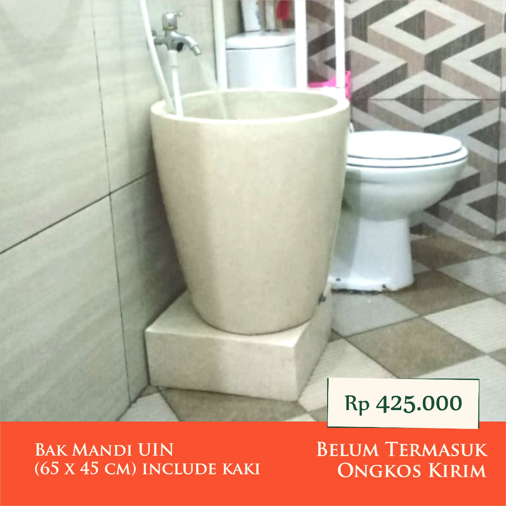 Bak Mandi UIN Teraso Terrazzo (65 x 45 cm) - HANYA INVOICE / BARANG DIKIRIM KURIR TOKO