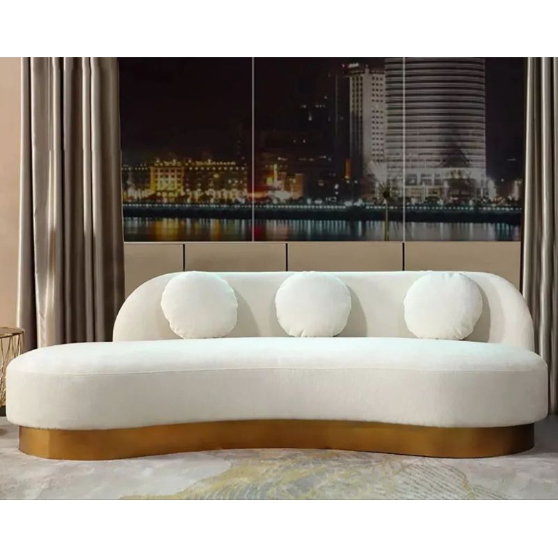 SOFA SANTAI | SOFA SINGLE 3 SEAT ELEGANT | SOFA MELENGKUNG OVAL | KURSI SOFA IZZAH FABRIC | KURSI SO
