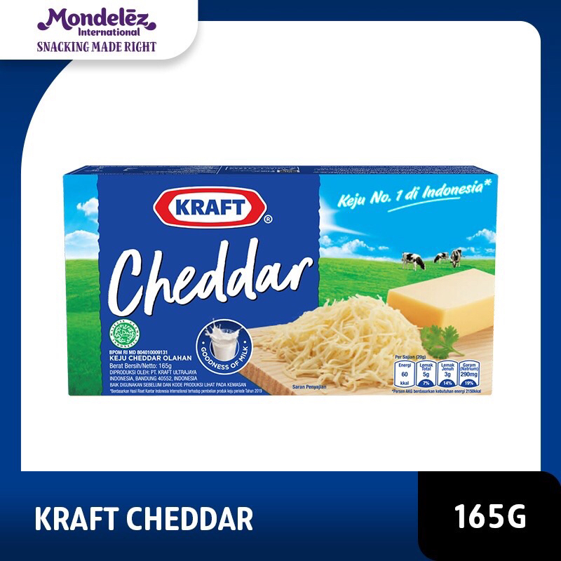 

Kraft Keju Cheddar Blok, 150g. Keju asli dari susu New Zealand