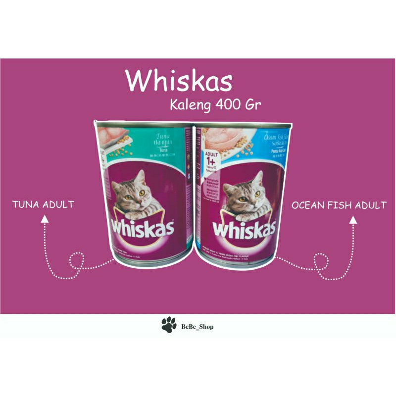 WHISKAS KALENG 400 GRAM / WHISKAS WET FOOD/ MAKANAN KUCING BASAH/ WHISKAS MAKANAN KUCINH