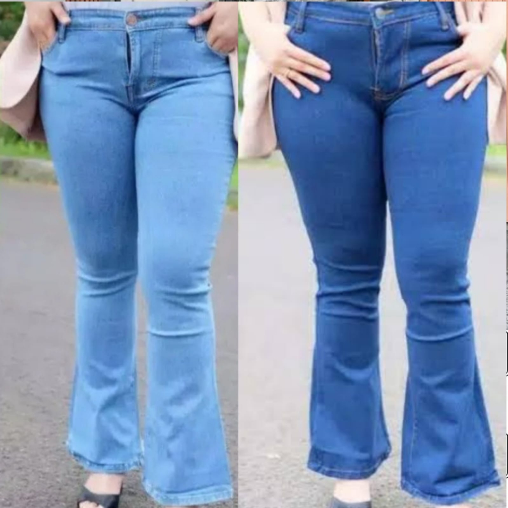 HW Cutbray Jeans Wanita Kekinian Jumbo Size 35-38 BB 70 80 90