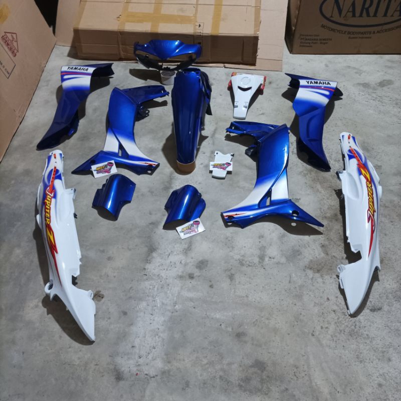 cover body full set halus jupiter z lama biru putih tahun 2004-2005