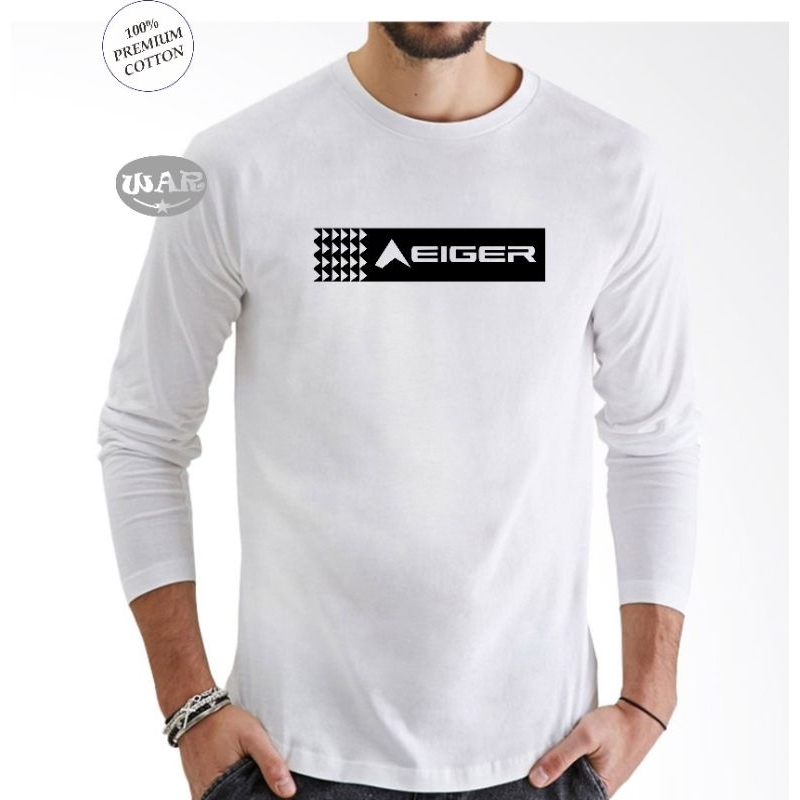 KAOS LENGAN PANJANG PRIA DAN WANITA LOGO EIGER KOTAL HITAM PREMIUM