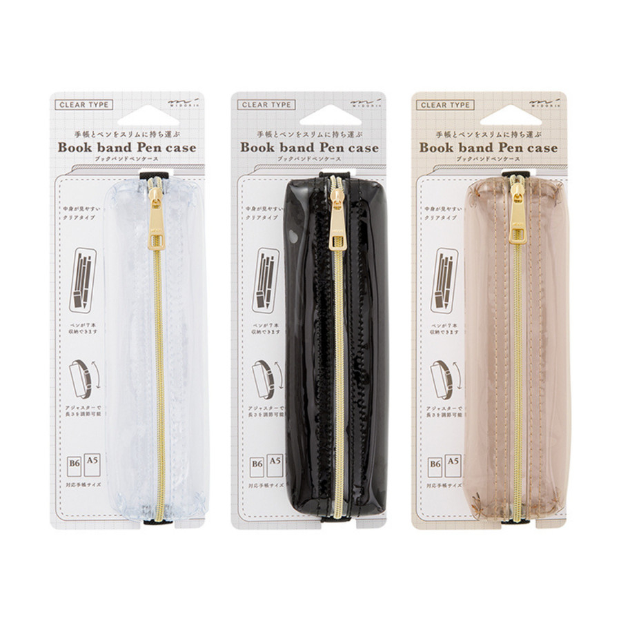 

Midori Book Band Pencil Case for B6 to A5 Clear Kotak Pensil Rubber