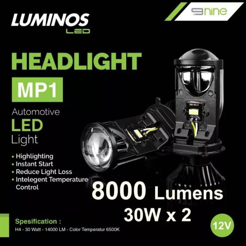 PROJECTOR MINI LED H4 PNP Hi LOW | Led Project mini h4 hs1-NINE LuminosLED