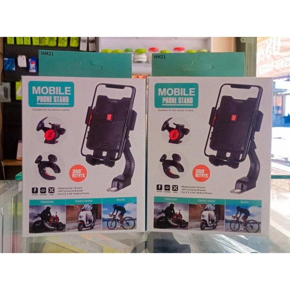 Holder Motor HM21 dudukan penyangga pegangan hp pada spion motor HM-21