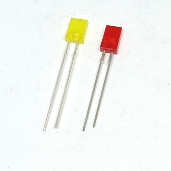 100pcs LAMPU LED 5 mm 5mm KOTAK merah kuning