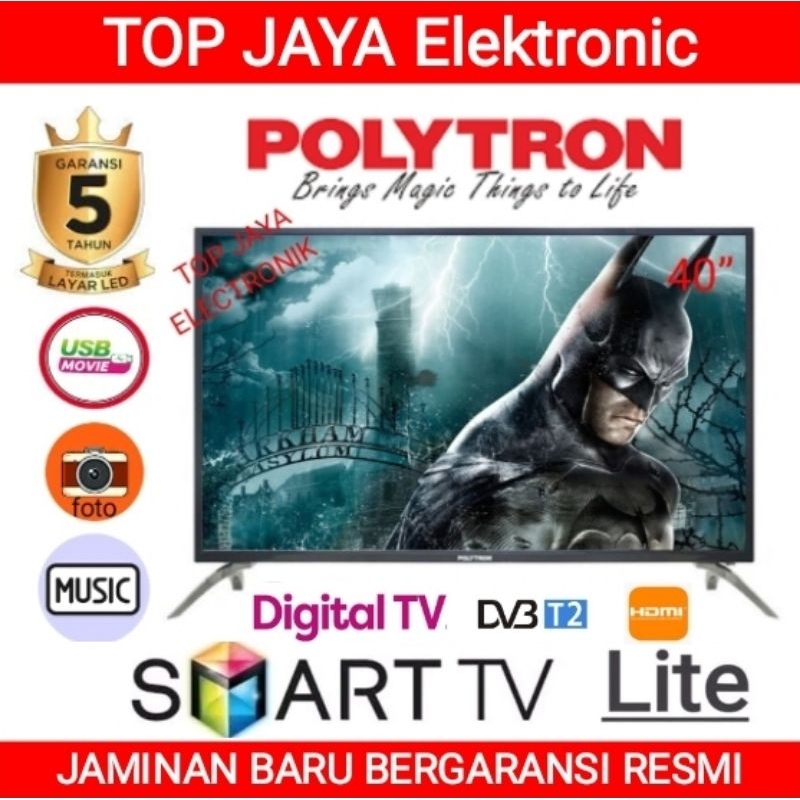 ID LED TV POLYTRON 40 INCH SMART ANDROID GOOGLE TV NEW SERIES