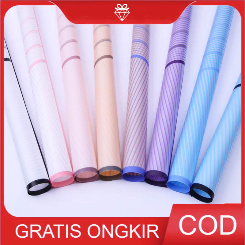 

20 LEMBAR Wrapping Bingkai Garis - Flower Wrap -Bahan Buket Bunga W007
