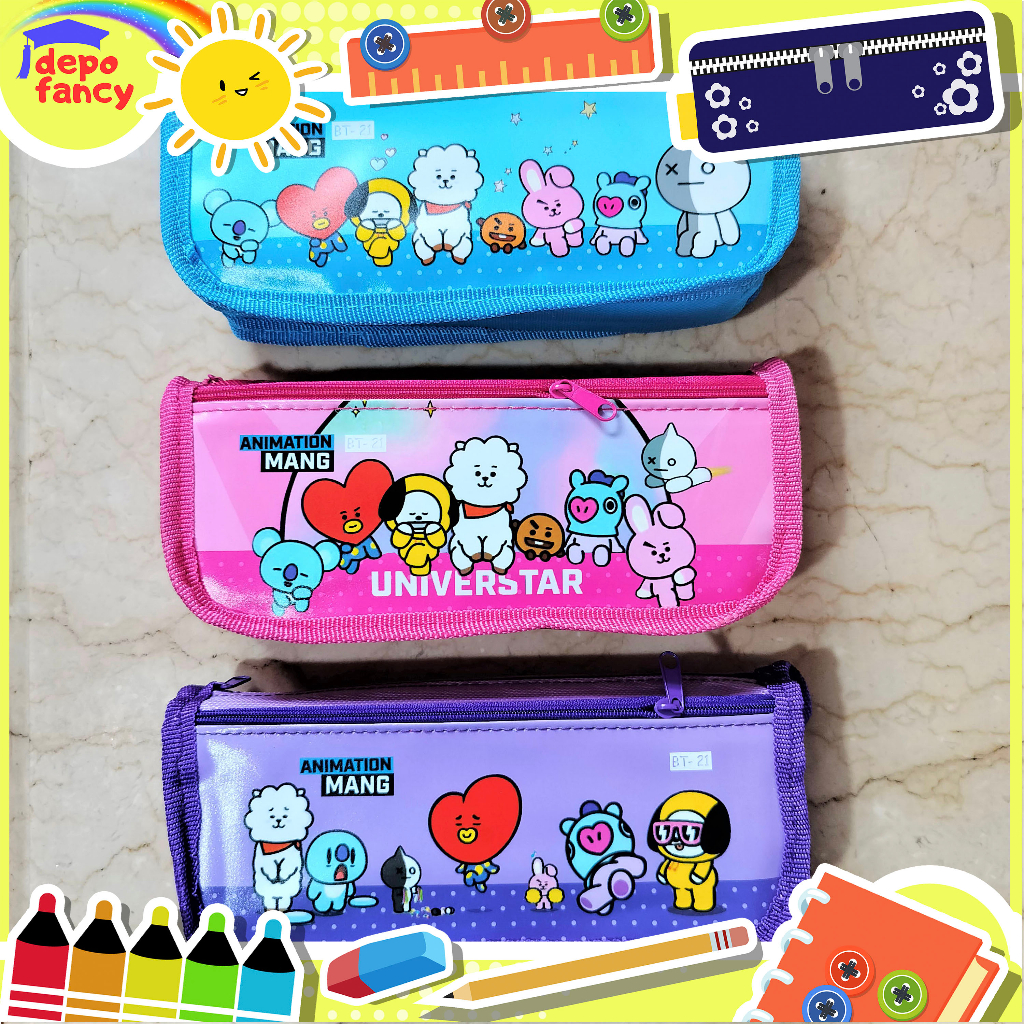 

Kotak Pensil Kain 2 Resleting 5242 / Pencil Case / Boks Pensil / Box Pen / Tepak Pensil