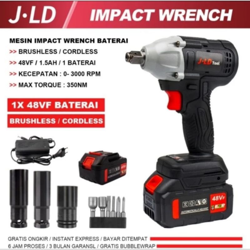 PROMO Impact wrench JLD - APR 48S mesin pembuka baut ban mobil motor