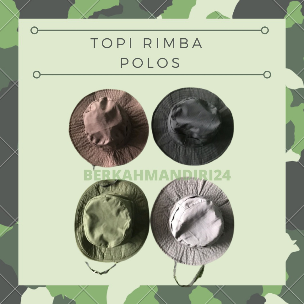 Topi Rimba Polos Topi Camping Hiking TNI Militer