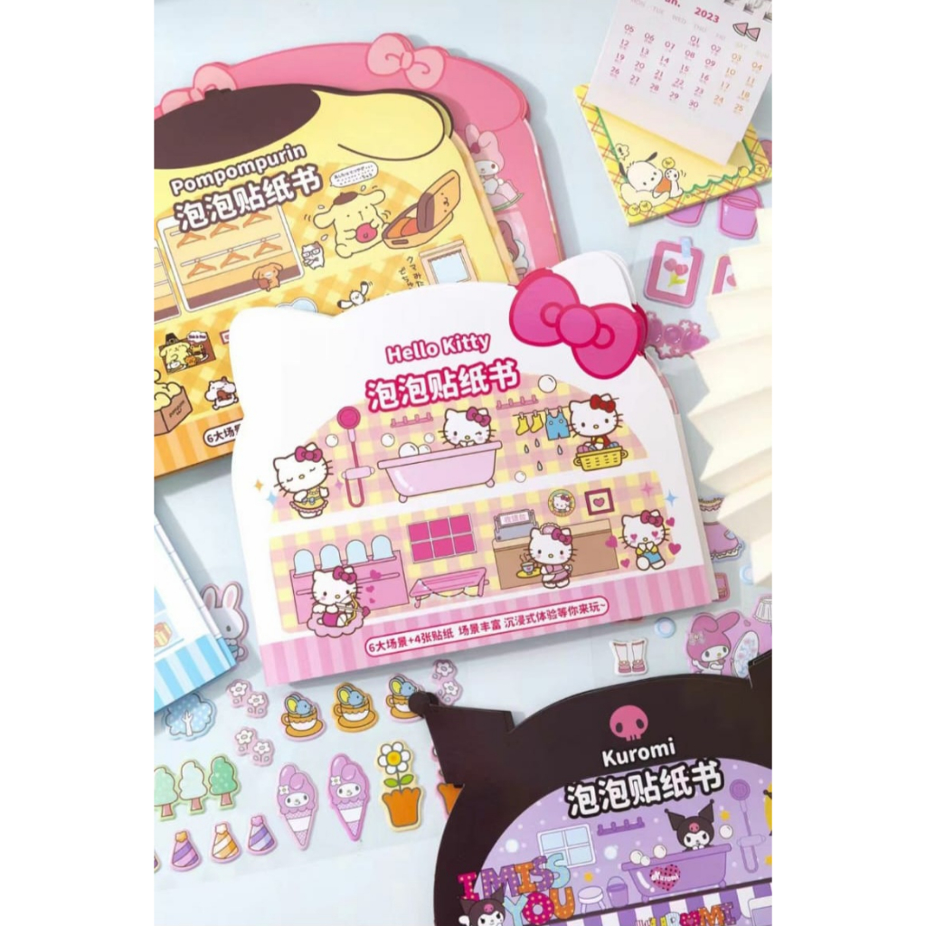 

BUKU STIKER DIY KUROMI MELODY KITTY BUBBLE 3D STICKER BOOK SANRIO HOME