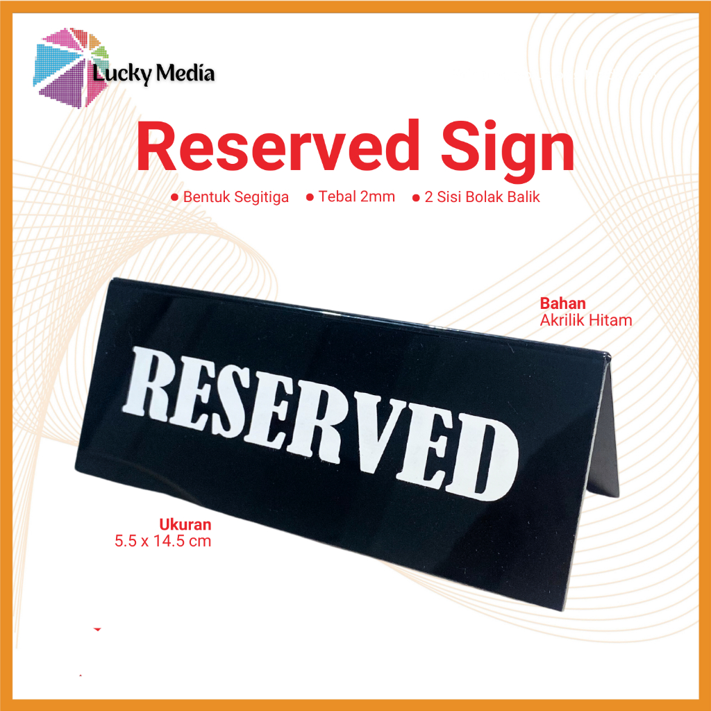 

Akrilik Meja Reservasi Resto Papan Nama Kafe Hotel Reserved Sign Desk Acrylic Reserve Table Card