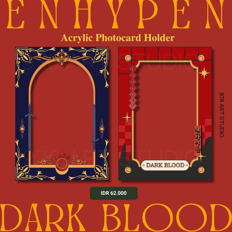 Cahol ENHYPEN ' DARK BLOOD ' | pc holder double side 2 sisi engene enha bite me acrylic holder