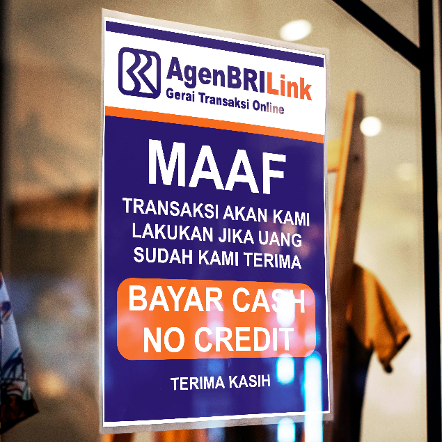 

POSTER / STIKER BRI AGEN BRILINK BAYAR CASH NO CREDIT