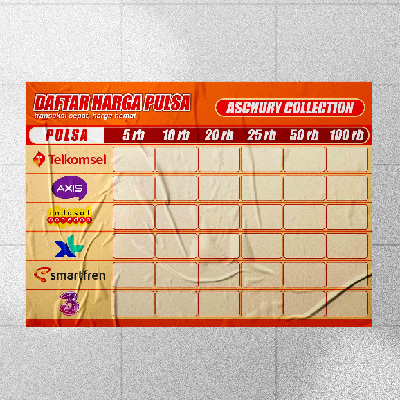 

POSTER / STIKER DAFTAR HARGA PULSA