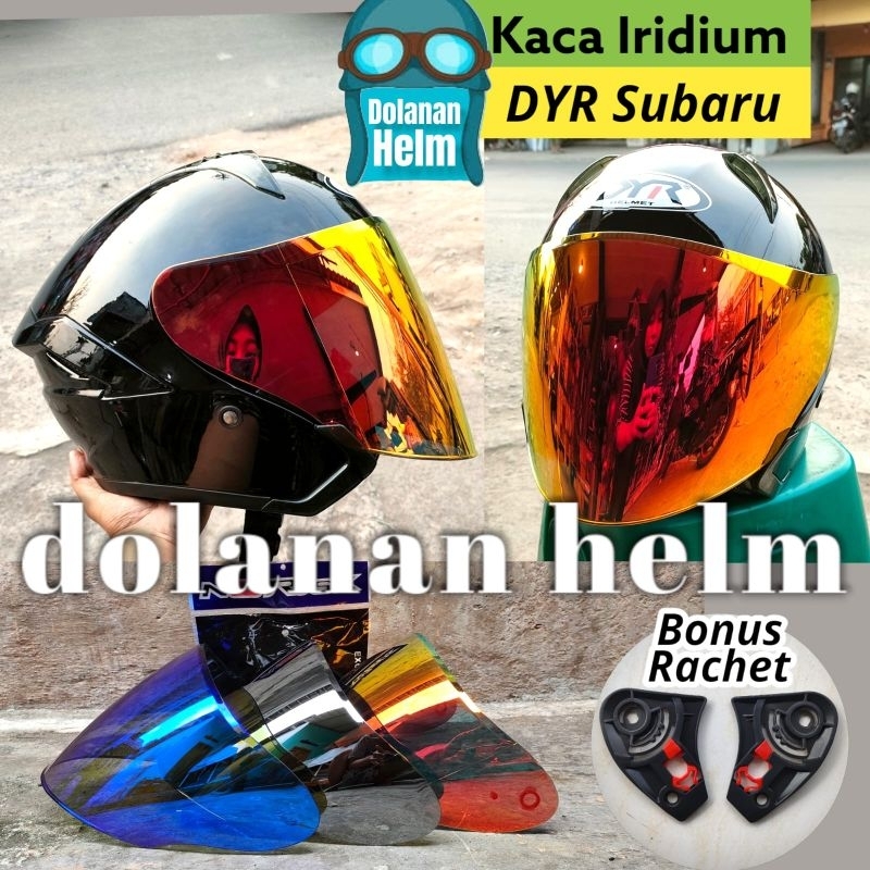 Flat Visor Iridium DYR Subaru Free Rachet | Kaca Helm DYR Subaru