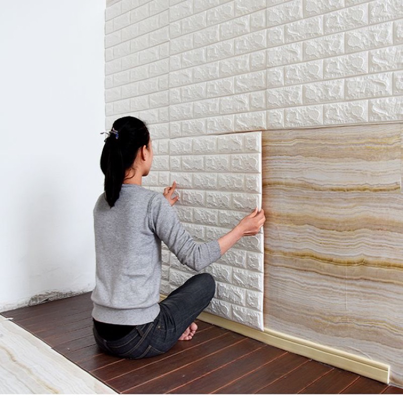 WALLFOAM BATA PUTIH WALLPAPER 3D WALLPAPER STICKER