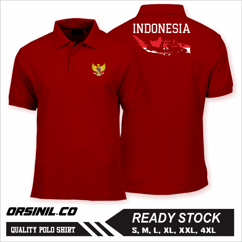Polo Shirt Kaos Polo Kerah Kemerdekaan Indonesia