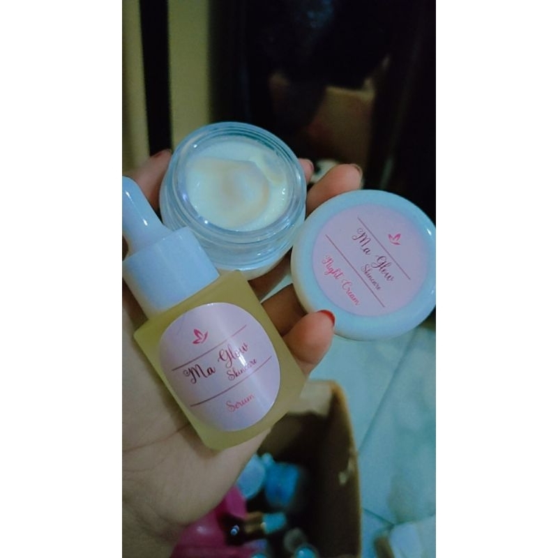 PAKET HEMAT SERUM GLOWING NIGHTCREAM GLOW M.A GLOW SKINCARE