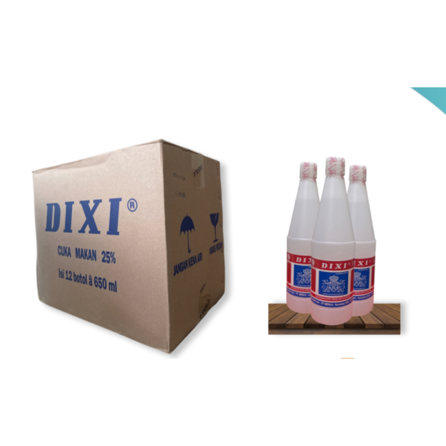 

Cuka Dixi Botol 650ml isi 12 pieces 1 dus / 1 Karton Cuka Dixi 650ml