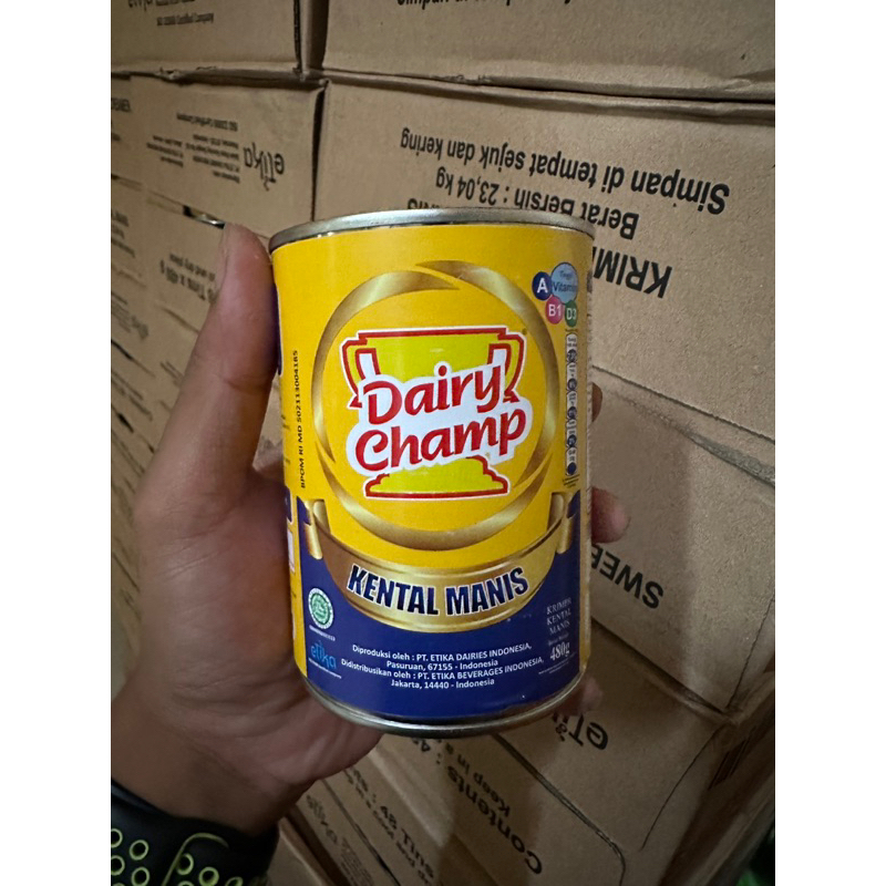 

Dairy Champ 480gr 1 KARTON isi 48 Kaleng Susu Krimer kental manis