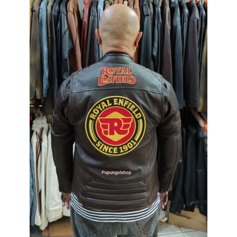 Jaket Motor Royal Enfield Kulit Asli Domba Super Premium Leather Jacket