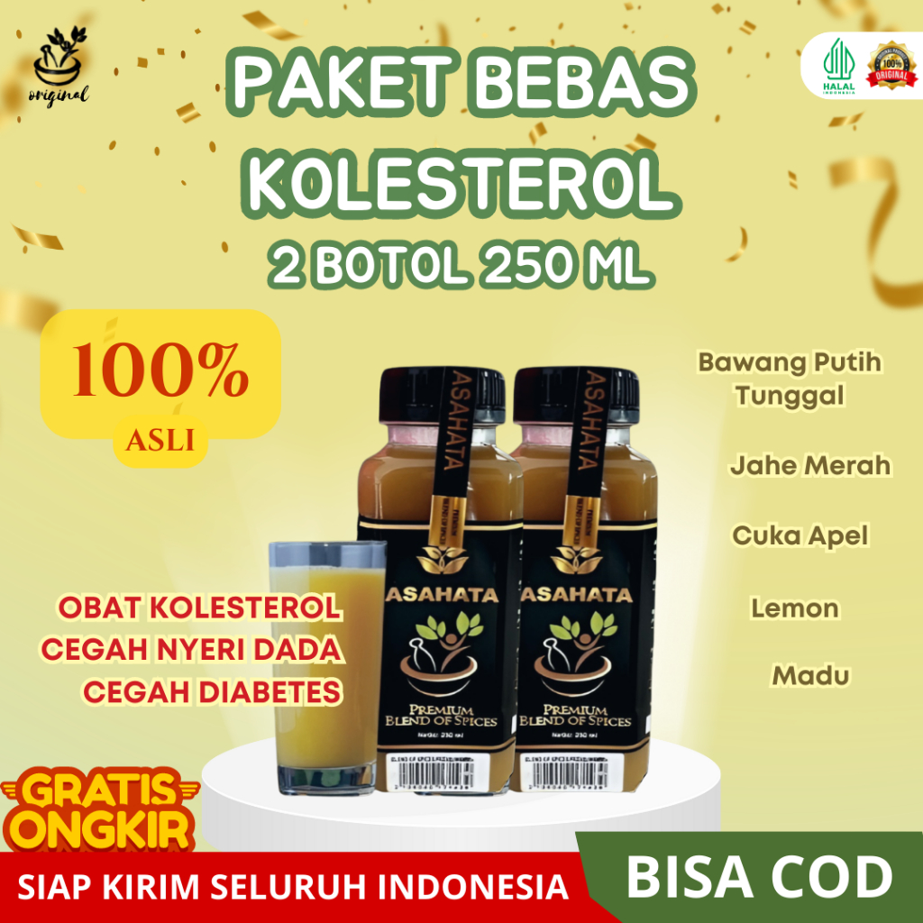 

Jus Asahata Minuman Herbal Bawang Putih Tunggal Atas Kolesterol Tinggi