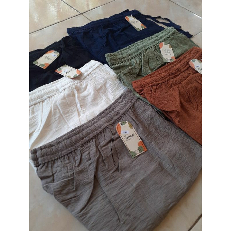 Alea Celana Kulot Dewasa size standar/Jumbo || Celana Polo Linen Wanita