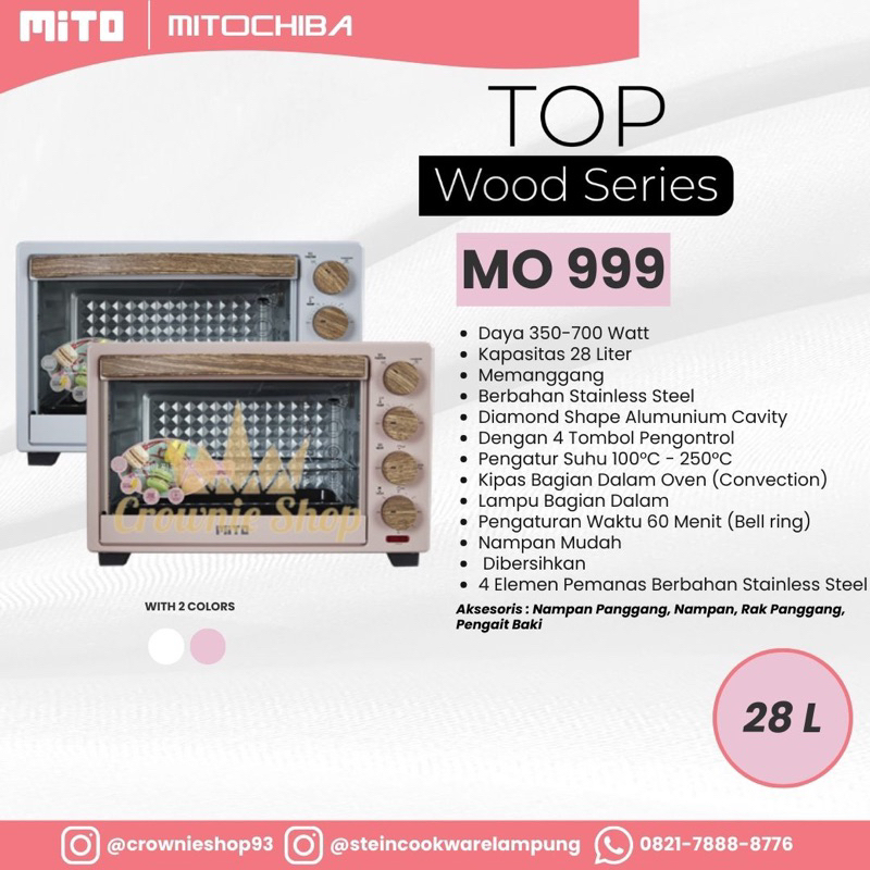 MITO OVEN LISTRIK MO999 - Oven Listrik Low Watt Mito MO 999 TOP kapasitas 28L