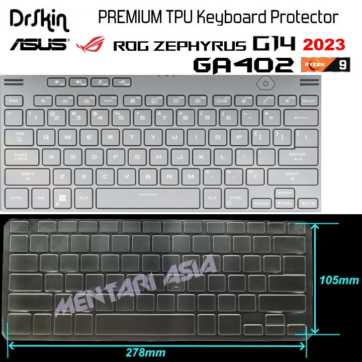 Keyboard Protector ASUS ROG Zephyrus G14 GA402 2022 2023 - DrSkin TPU