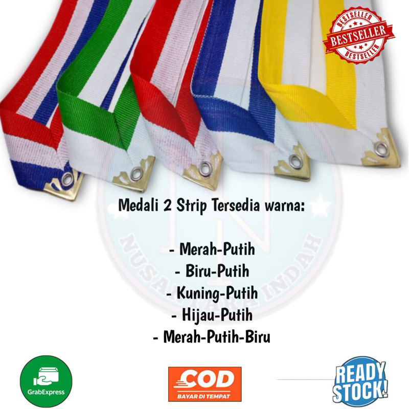 

TALI MEDALI PITA 2 STRIP SIAP PAKAI MURAH/3CM