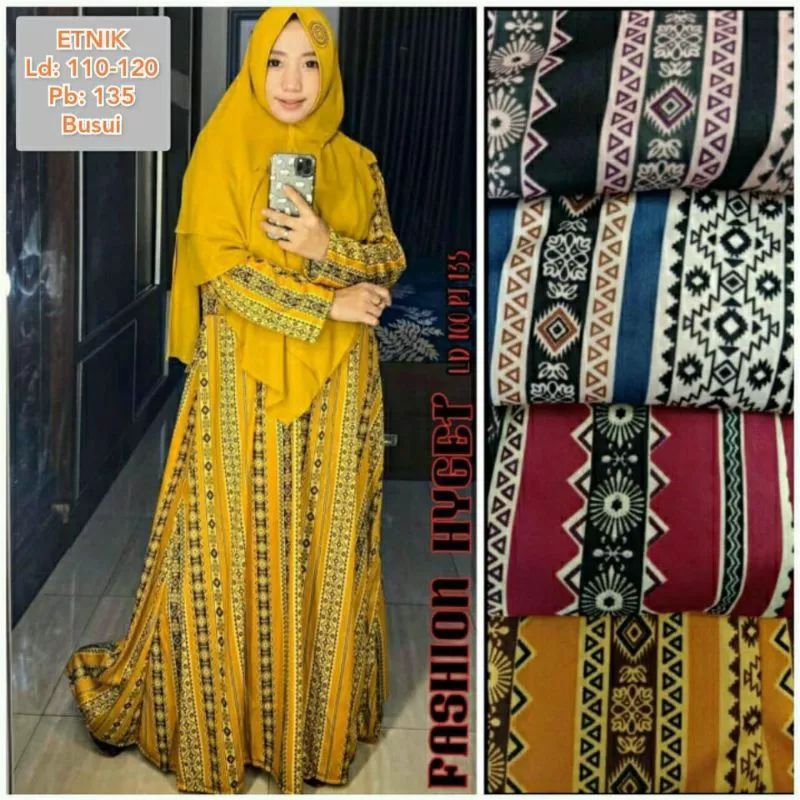 [COD&FREEONGKIR] Gamis Hyget Motif SALUR BATIK