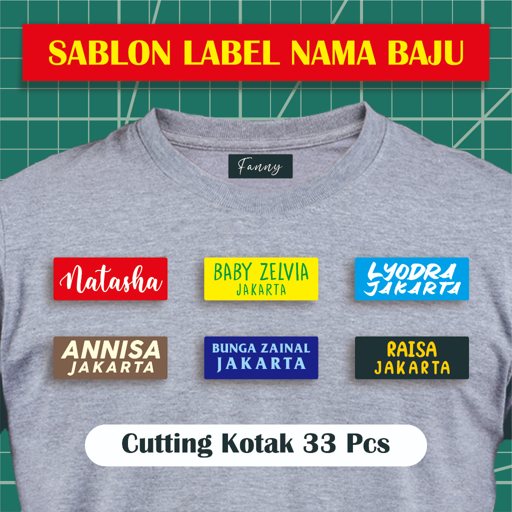 

Stiker Sablon Label Nama Untuk di Kain / Baju Permanent 33 pcs