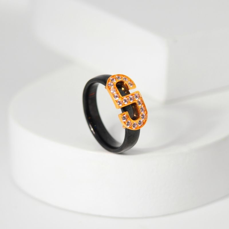 Cincin Keramik Fashiom Emas " DD "  - Toko Emas Gadjah