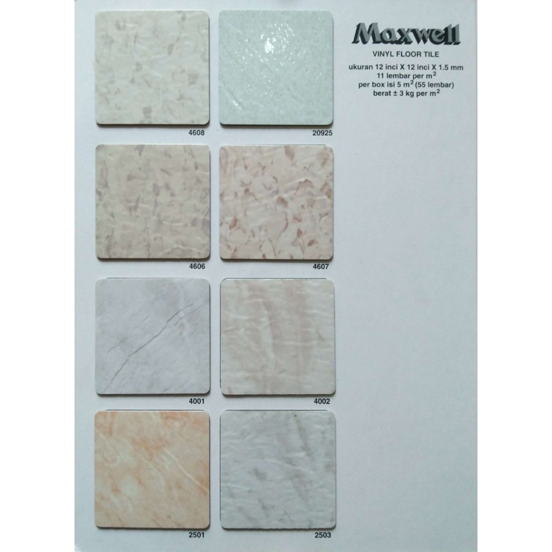 Vinyl motif marmer kota tile tebal 1,5mm