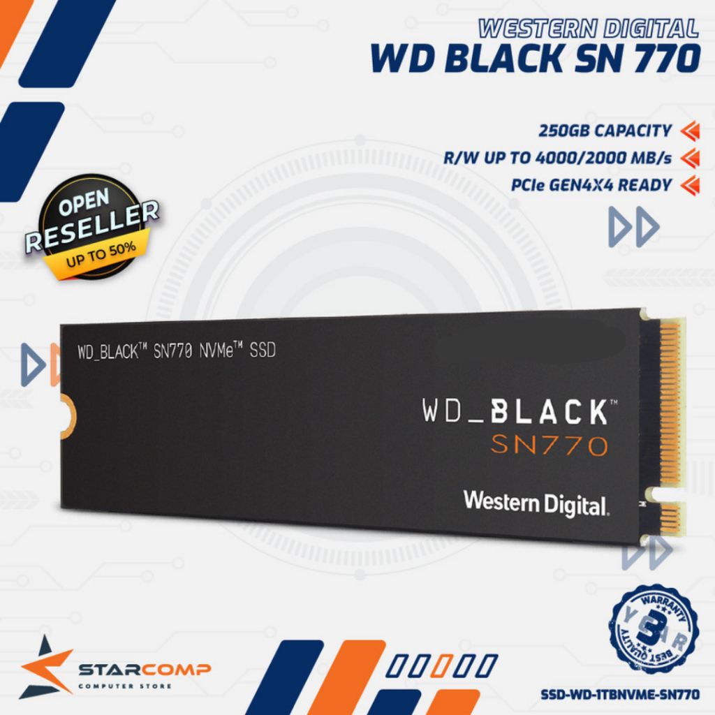 WD Black SSD SN770 250GB M.2 NVME Pcie Gen4 SN 770 250GB WD M2 250GB